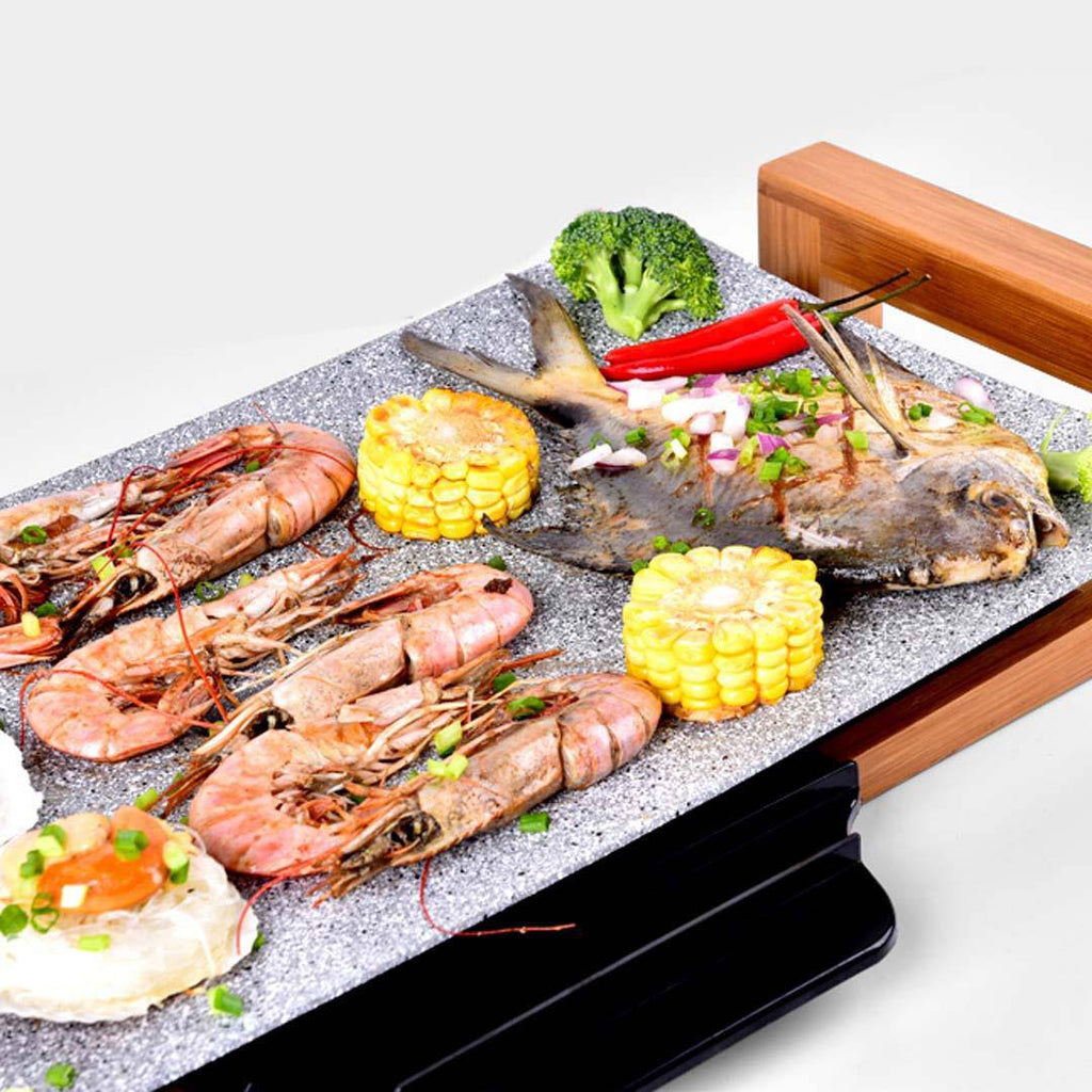 Electric Ceramic BBQ Grill Non-stick Surface Hot Plate for Indoor & Outdoor Stone