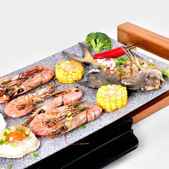 Electric Ceramic BBQ Grill Non-stick Surface Hot Plate for Indoor & Outdoor Stone