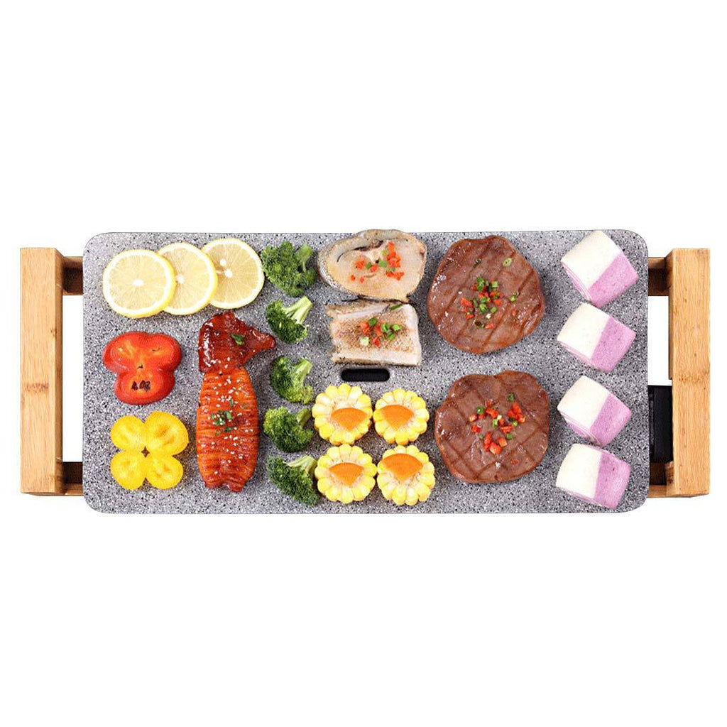 Electric Ceramic BBQ Grill Non-stick Surface Hot Plate for Indoor & Outdoor Stone