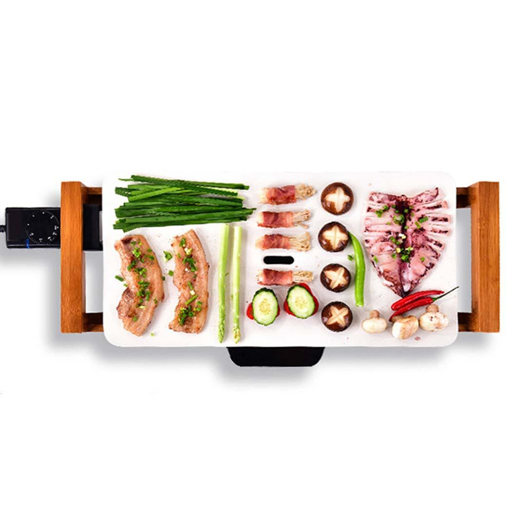 Electric Ceramic BBQ Grill Non-stick Surface Hot Plate for Indoor & Outdoor White
