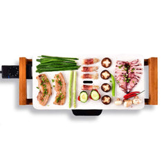 Electric Ceramic BBQ Grill Non-stick Surface Hot Plate for Indoor & Outdoor White