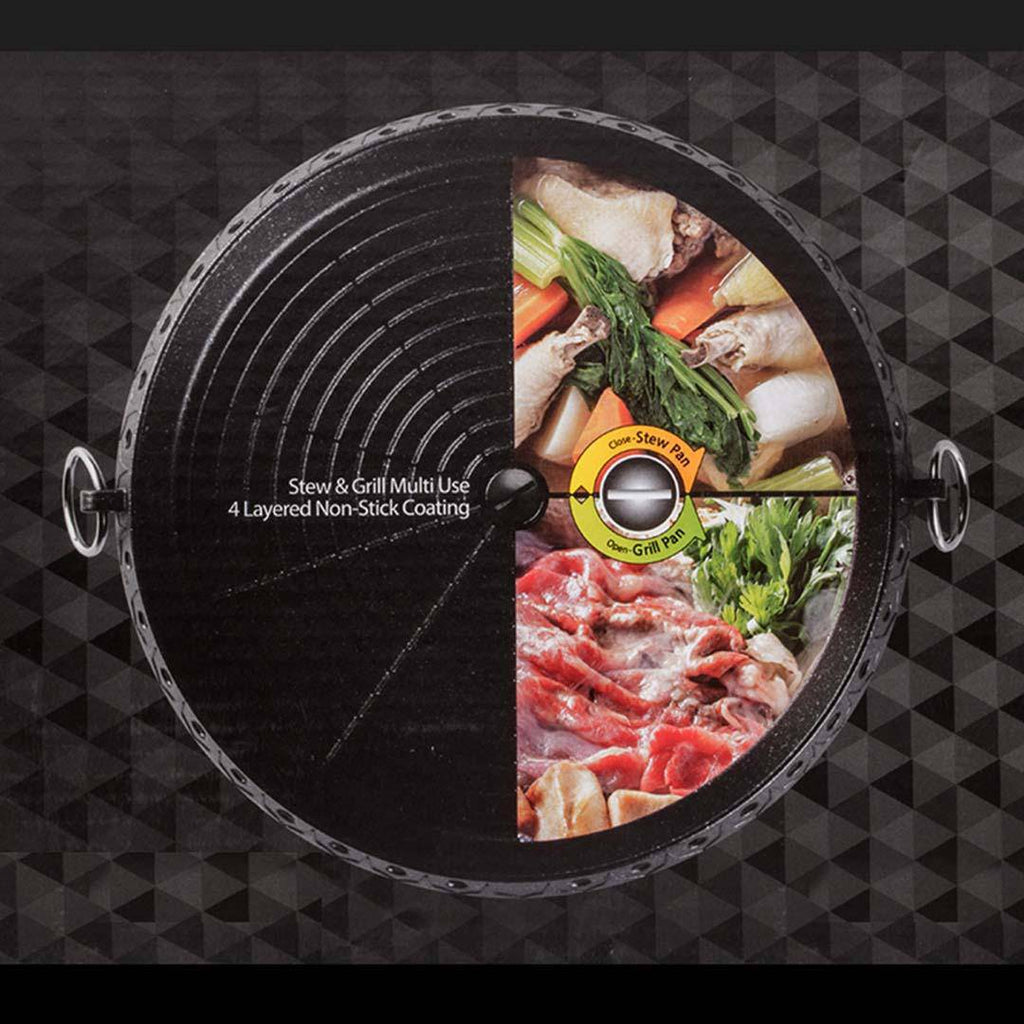 Portable Korean BBQ Butane Gas Stove Stone Grill Plate Non Stick Coated Round