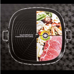 Portable Korean BBQ Butane Gas Stove Stone Grill Plate Non Stick Coated Square