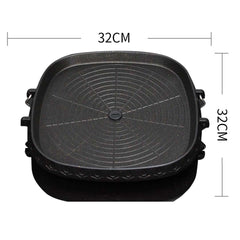 Portable Korean BBQ Butane Gas Stove Stone Grill Plate Non Stick Coated Square