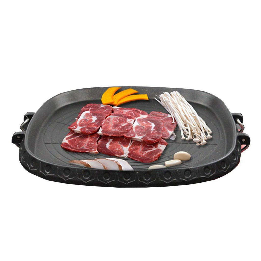 Portable Korean BBQ Butane Gas Stove Stone Grill Plate Non Stick Coated Square