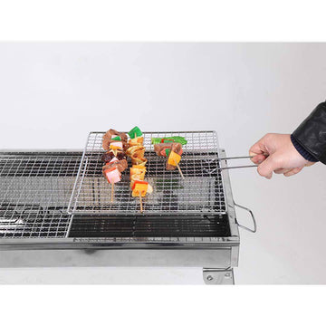 Skewers Grill Portable Stainless Steel Charcoal BBQ Outdoor 6-8 Persons