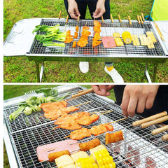 Skewers Grill Portable Stainless Steel Charcoal BBQ Outdoor 6-8 Persons