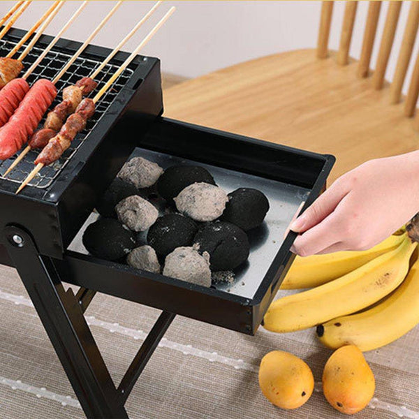 60cm Portable Folding Thick Box-type Charcoal Grill for Outdoor BBQ Camping