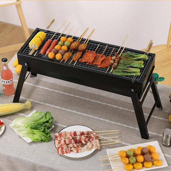 60cm Portable Folding Thick Box-type Charcoal Grill for Outdoor BBQ Camping