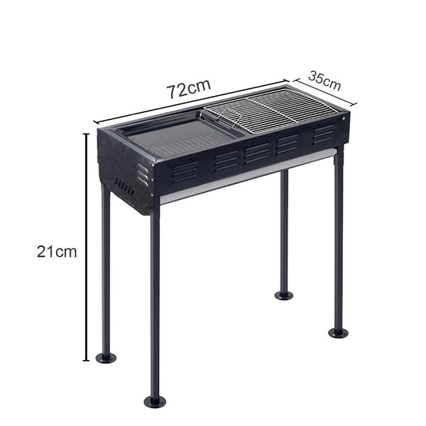 72cm Portable Folding Thick Box-Type Charcoal Grill for Outdoor BBQ Camping