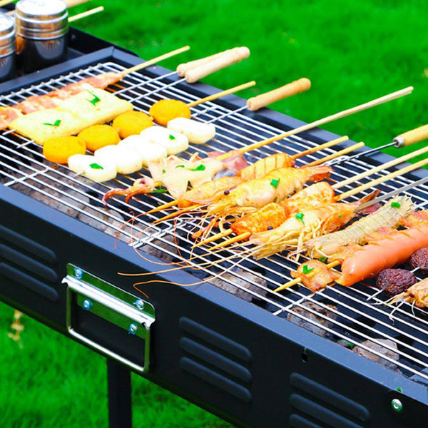 72cm Portable Folding Thick Box-Type Charcoal Grill for Outdoor BBQ Camping