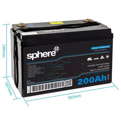 12V 200AH Lithium Rechargeable Prismatic Battery by Sphere