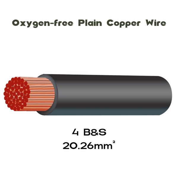 Tycab 4B&S single core black battery cable, 135A, sold per metre