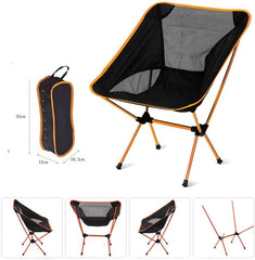 Ultralight Aluminum Alloy Folding Camping Camp Chair Outdoor Hiking Patio Backpacking Black