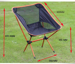 Ultralight Aluminum Alloy Folding Camping Camp Chair Outdoor Hiking Patio Backpacking Black