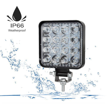 Offroad Living 80W CREE LED Flood Work Lights 12V/24V Square 4" – 10-Pack