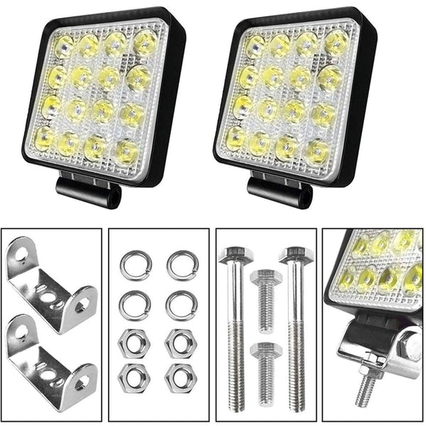 Off Road Living 80W CREE LED Flood Work Lights 12V/24V Square 4" – 10-Pack