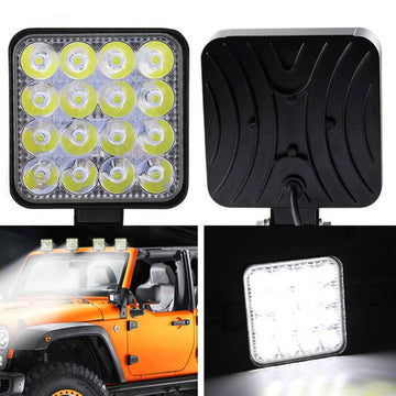 Offroad Living 80W CREE LED Flood Work Lights 12V/24V Square 4" – 10-Pack