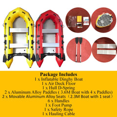 3.6m Inflatable Dinghy Boat Tender Pontoon Rescue- Red