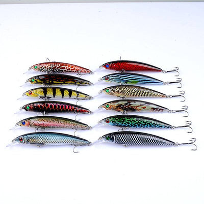 14cm Surface Popper Fishing Lures Pack of 12 — Fresh & Saltwater