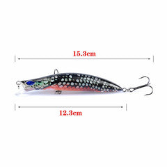 5X Popper Poppers 12.3cm Fishing Lure Lures Surface Tackle Fresh Saltwater