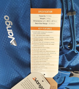 Sherpa 60+10 litre - 2.40kg by Vango