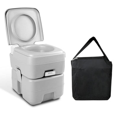 20L Portable Outdoor Camping Toilet with Carry Bag- Grey