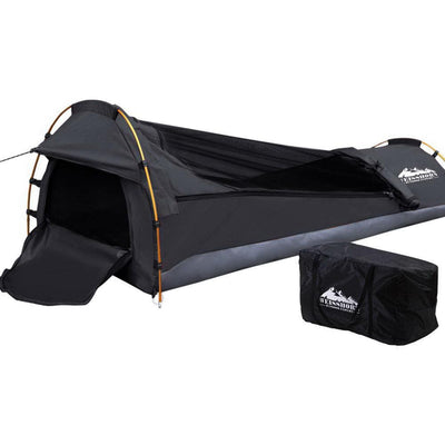 Camping Swags Single Biker Swag Grey Ripstop Canvas