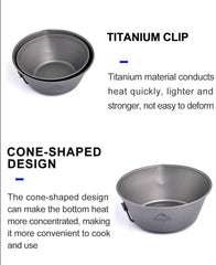 Camping Titanium Foldable Handle Outdoor Cup