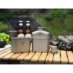 Camping Titanium Dinner Lunch Box Set Outdoor Bottle Cookware Cup Travel Tableware Bowler Tourist Kitchen Pot Equipment