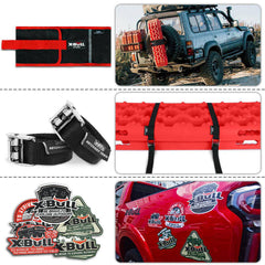 X-BULL 2 Pairs Recovery tracks Sand Mud Snow 4WD / 4x4 ATV Offroad Stronger Gen 3.0 - Red