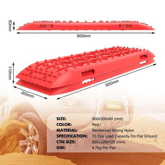 X-BULL Recovery tracks 10T Sand Mud Snow RED Offroad 4WD 4x4 2pc 91cm Gen 2.0 - red