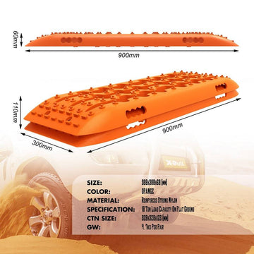 X-BULL 4WD Recovery tracks 10T 2 Pairs/ Sand tracks/ Mud tracks/  Mounting Bolts Pins Gen 2.0 -Orange