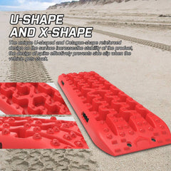 X-BULL Recovery tracks Boards 10T 2 Pairs Sand Mud Snow With Mounting Bolts pins Red