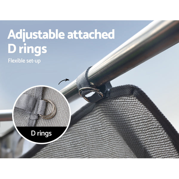 3.7M Caravan Privacy Screens 1.95m Roll Out Awning End Wall Side Sun Shade - Camping Australia