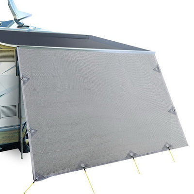 Caravan Privacy Screens Roll Out Awning 4.3X1.95M End Wall Side Sun Shade Screen - Camping Australia