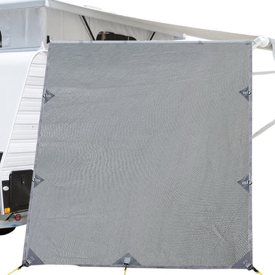 Pop Top Caravan Privacy Screen 2.1 x 1.8M Sun Shade End Wall Roll Out Awning - Camping Australia