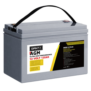 Giantz AGM Deep Cycle Battery 12V 120Ah Marine Sealed Power Portable Box Sola - Camping Australia