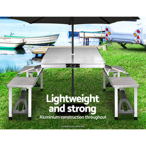 Weisshorn Camping Table Folding Aluminum Portable Outdoor Picnic 85CM - Camping Australia