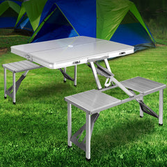Weisshorn Camping Table Folding Aluminum Portable Outdoor Picnic 85CM - Camping Australia