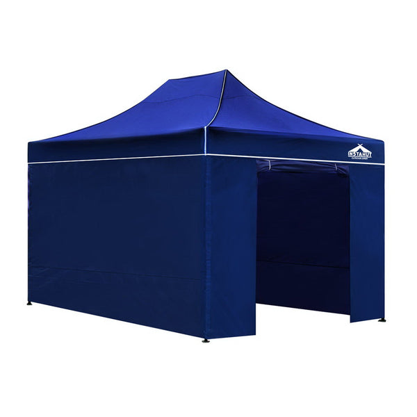 Instahut Gazebo Pop Up Marquee 3x4.5m Folding Wedding Tent Gazebos Shade Blue - Camping Australia