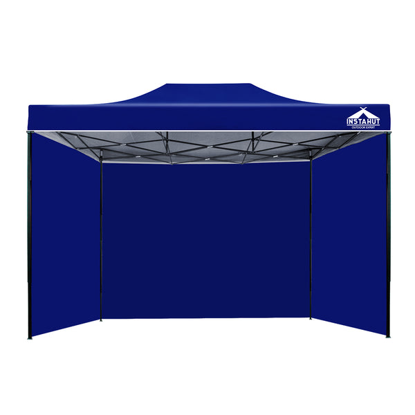 Instahut Gazebo Pop Up Marquee 3x4.5m Folding Wedding Tent Gazebos Shade Blue - Camping Australia