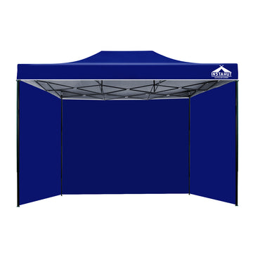 Instahut Gazebo Pop Up Marquee 3x4.5m Folding Wedding Tent Gazebos Shade Blue - Camping Australia