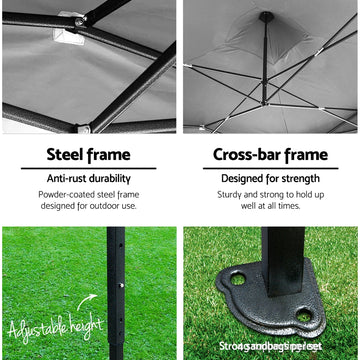 Instahut Gazebo Pop Up Marquee 3x4.5m Folding Wedding Tent Gazebos Shade Blue - Camping Australia
