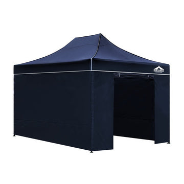 Instahut Gazebo Pop Up Marquee 3x4.5m Folding Wedding Tent Gazebos Shade Navy - Camping Australia