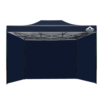 Instahut Gazebo Pop Up Marquee 3x4.5m Folding Wedding Tent Gazebos Shade Navy - Camping Australia