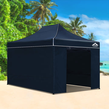 Instahut Gazebo Pop Up Marquee 3x4.5m Folding Wedding Tent Gazebos Shade Navy - Camping Australia