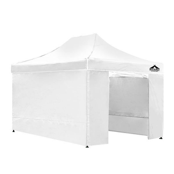 Instahut Gazebo Pop Up Marquee 3x4.5m Folding Wedding Tent Gazebos Shade White - Camping Australia