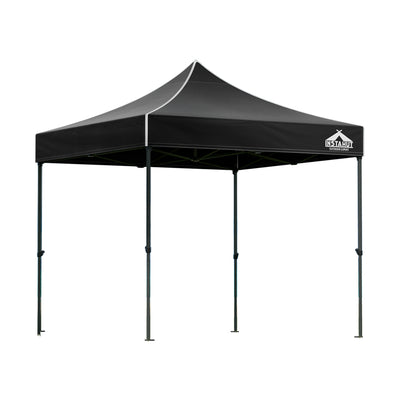 Instahut Gazebo Pop Up Marquee 3x3 Outdoor Wedding Base Pod Kit Black - Camping Australia