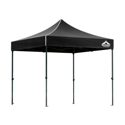 Instahut Gazebo Pop Up Marquee 3x3 Outdoor Wedding Base Pod Kit Black - Camping Australia